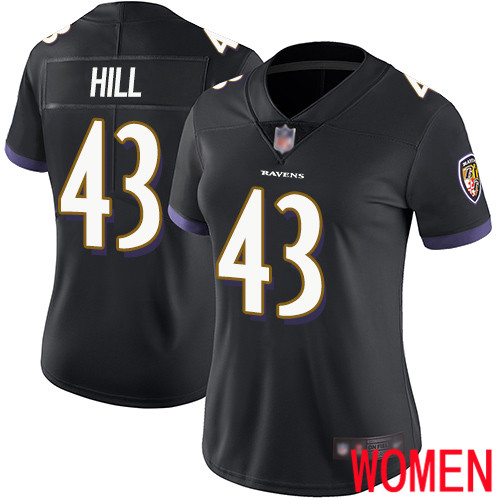 Baltimore Ravens Limited Black Women Justice Hill Alternate Jersey NFL Football #43 Vapor Untouchable->baltimore ravens->NFL Jersey